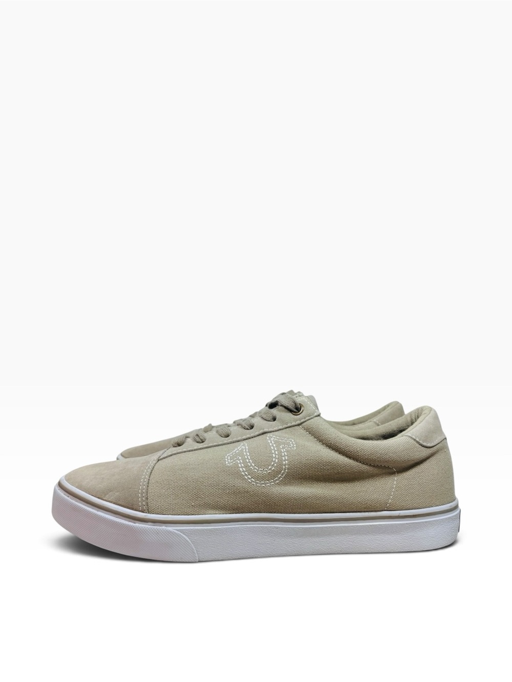 True Religion Bellamy Men’s Canvas Suede Toe Sneakers in Khaki 12